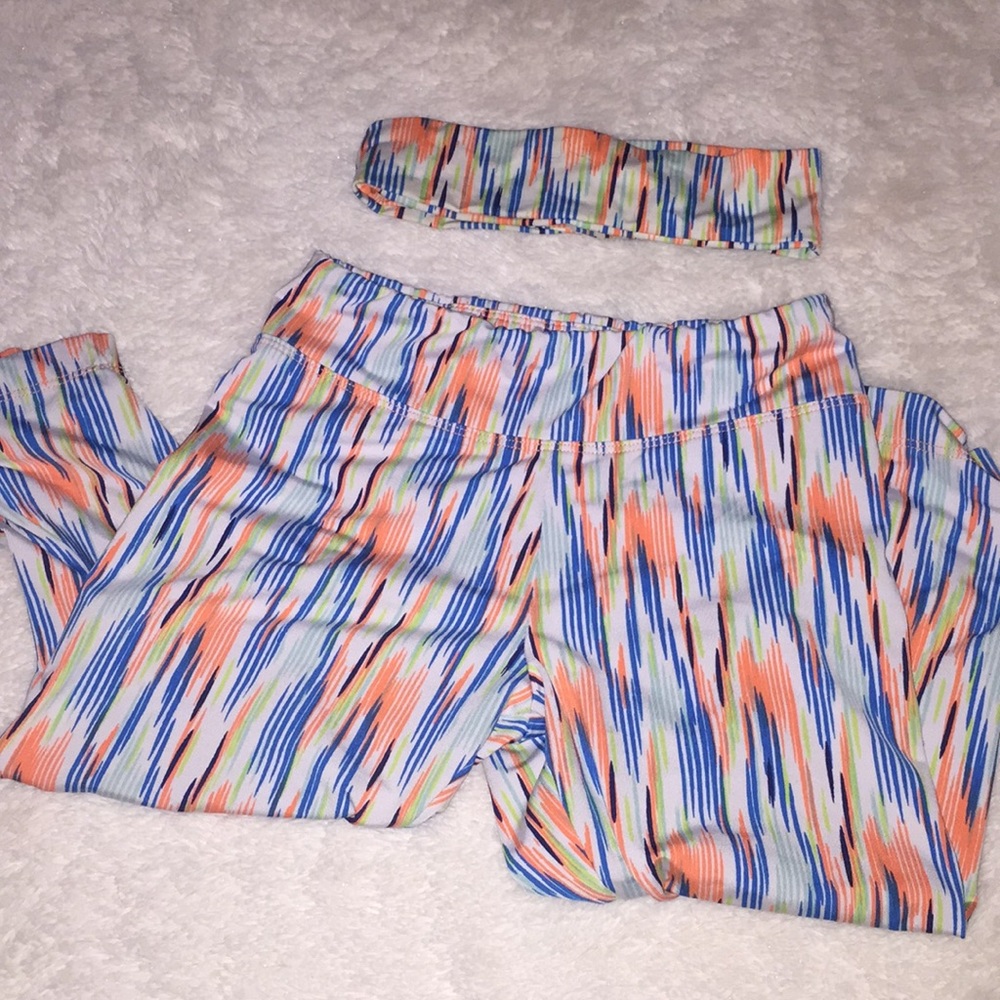 Girls leggings with matching headband size 7